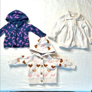 Old Navy Purple and White Hoodies for Cozy Comfort. Size 6-12 months. Butterfly